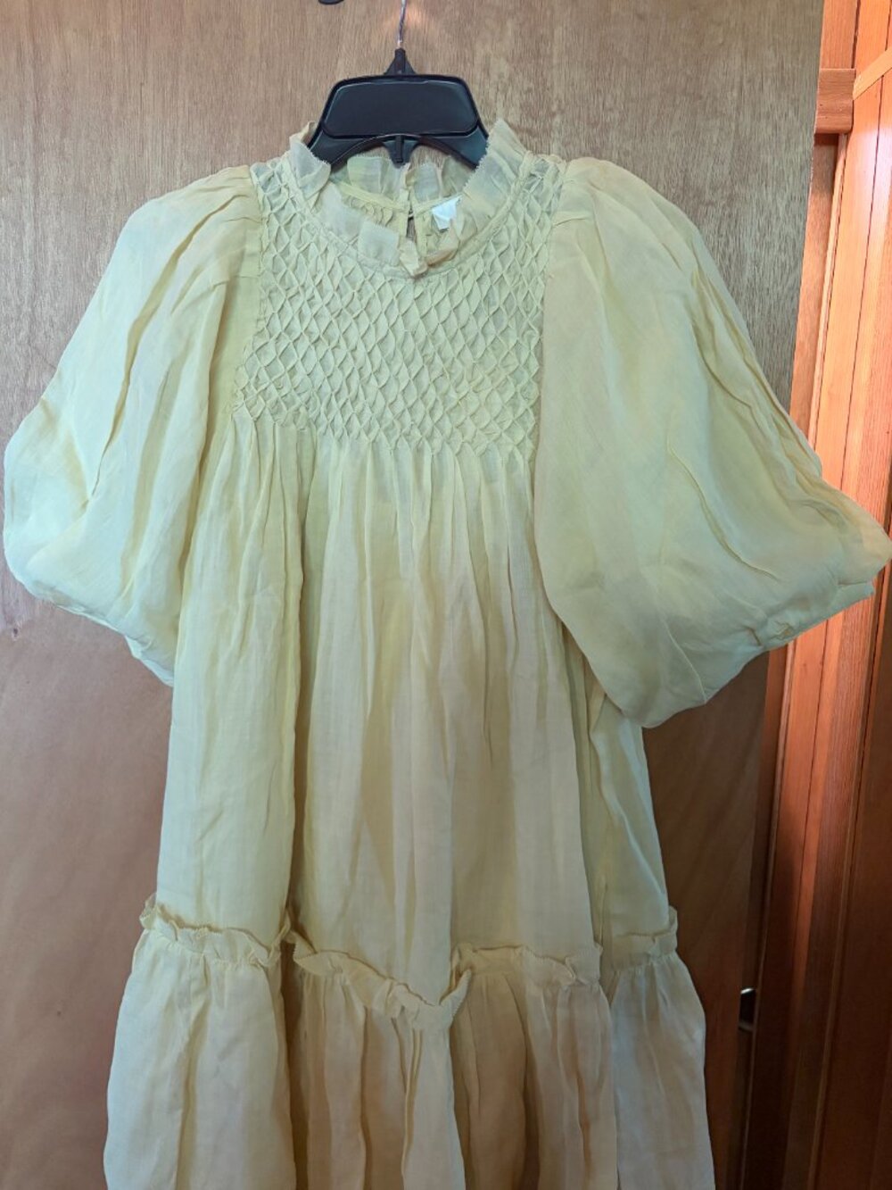 NWT Sea NY Geneva Balloon Sleeve Cream Light Yellow Dress XS - Picture 3 of 7
